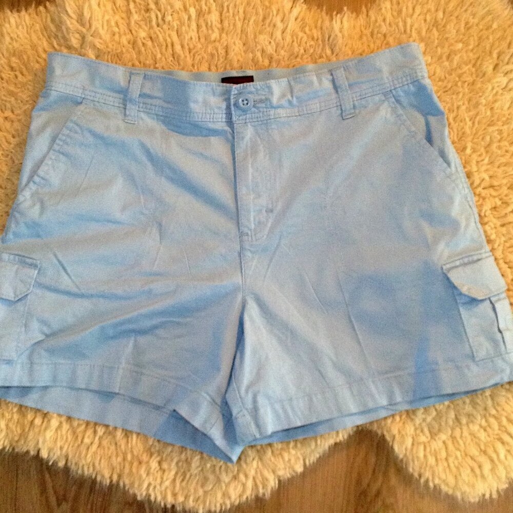 Lee Ladies "14" Cargo Shorts; Light Blue, Beachwear, Bohemian, Eclectic Grandpa
